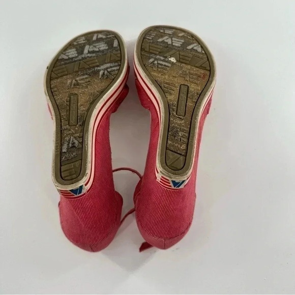 American Eagle womens sandals size 11 red canvas vintage 90s Y2k patriotic - Picture 7 of 15